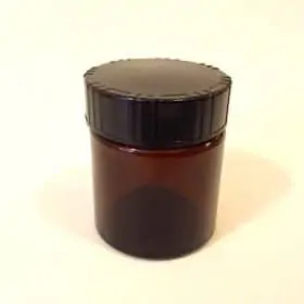 Amber Glass Jars with Black Cap