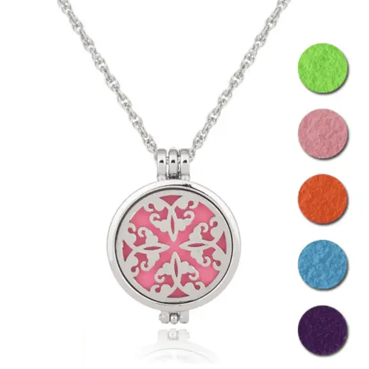 Essential Oil Necklace - Floral Design Aromatherapy Pendant – Kpughdesigns